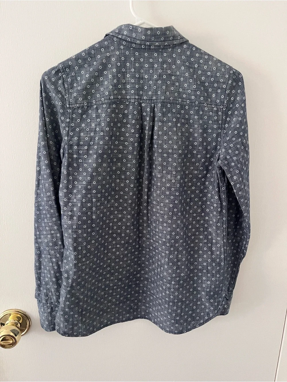 J. Crew Women’s Circle Print Lightweight Chambray Popover Blouse Size 2